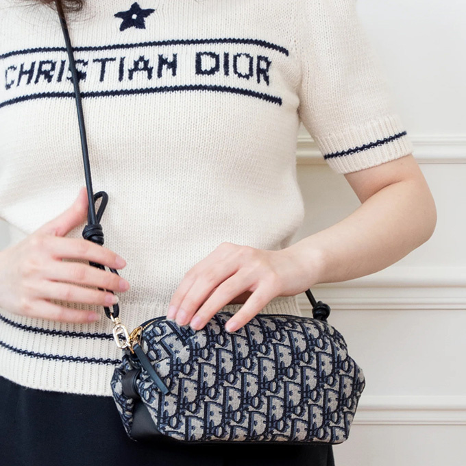 9a+ quality dior bow pouch oblique jacquard crossbody bag